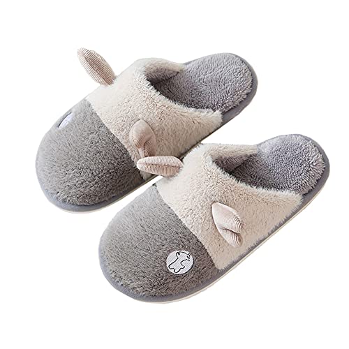 Tianmao Damen Herren Hausschuhe Winter Warme Slippers Christmas Elk Pantoffeln Weiche Flache Plüsch Rutschfeste Pantoffel von Tianmao