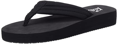 Tianmao Damen Sandalen Zehentrenner Sommer Strand Schuhe Flip-Flop - Keilabsatz 3CM (36 EU, Schwarz) von Tianmao