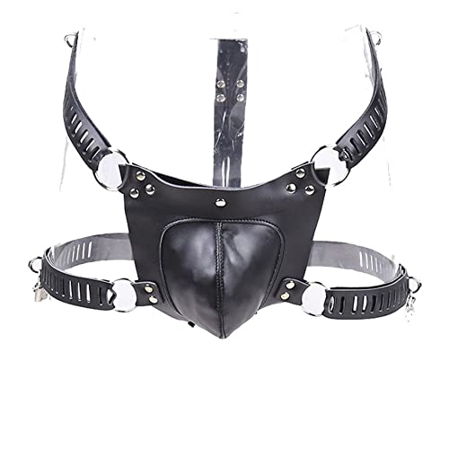 Tianmao Leder Strings Herren Sexy Keuschheitsgürtel Männer Unterwäsche Körper SM Harness Geschirr Slips Bein Caged Oberschenkel Taille Gürtel von Tianmao