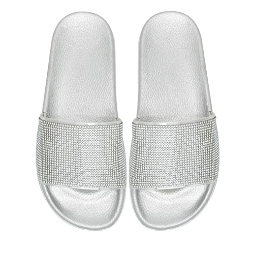 Tianmao Zehentrenner Damen Sandalen, Slipper Beach Pantoletten Sommer Flip-Flops Rutschfeste Strandsandalen Zehentranner glitzer PVC-Strasssteine von Tianmao