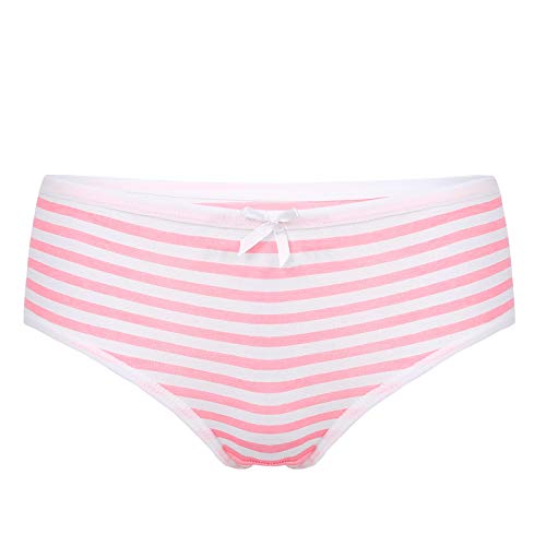 TiaoBug Damen Hipster Panty Stretch Baumwolle Unterhosen Brasilien Slips Gestreifte Unterwäsche Bikini Briefs Hüftslip mit Schleife Rot weiß gestreift Einheitsgröße von TiaoBug
