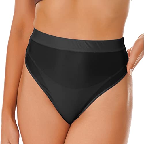 TiaoBug Damen Hotpants Sexy Unterwäsche Transparent Booty Shorts Hoher Beinausschnitt String Tanga Verführerische Dessous Schwarz B XL von TiaoBug