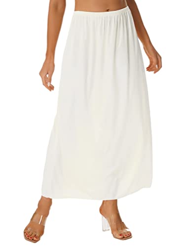 TiaoBug Damen Mädchen Unterkleid Basic Rock Knielang Unterrock Baumwolle Halbrock Jupon Underskirt für darunter -Elastischer Bund Spitzensaum Weiß I 3XL TiaoBug Damen Mädchen Unterkleid Basic Rock Knielang Unterrock Baumwolle Halbrock Jupon Underskirt für darunter -Elastischer Bund Spitzensaum Weiß I 3XL von TiaoBug