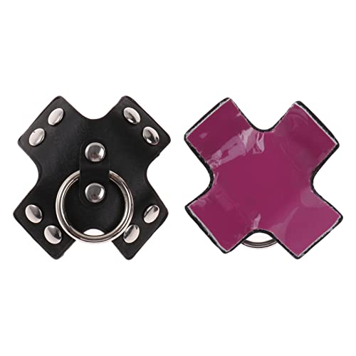 TiaoBug Damen Nippel Cover Aufkleber Nippel Pads Punk Gothic Brustwarzenabdeckung Sexy Leder Nippelabdeckung Schwarz B One Size von TiaoBug