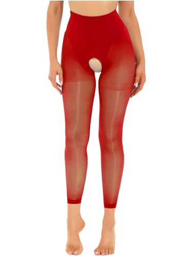 TiaoBug Damen Ouvert Strumpfhose Transparent Pantyhose Elegant Strumpfwaren Tanzstrumpfhose Gogo Outfits Clubwear Rot A Einheitsgröße TiaoBug Damen Ouvert Strumpfhose Transparent Pantyhose Elegant Strumpfwaren Tanzstrumpfhose Gogo Outfits Clubwear Rot A Einheitsgröße von TiaoBug