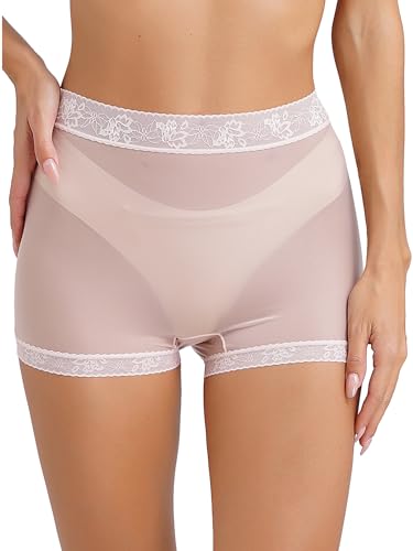 TiaoBug Damen Sexy Hotpants Transparent Unterwäsche nahtlos Boxershorts Basic Einfarbig Hipster Panties Weiß B Einheitsgröße von TiaoBug