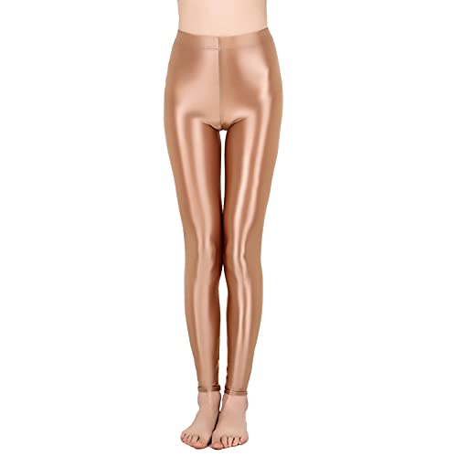 TiaoBug Damen Strumpfhose 70 Den glossy Glänzende Hose Pants Leggings Tights Modisch Matt mit Glanz Fein Strumpfhosen Coffee Stretch L von TiaoBug