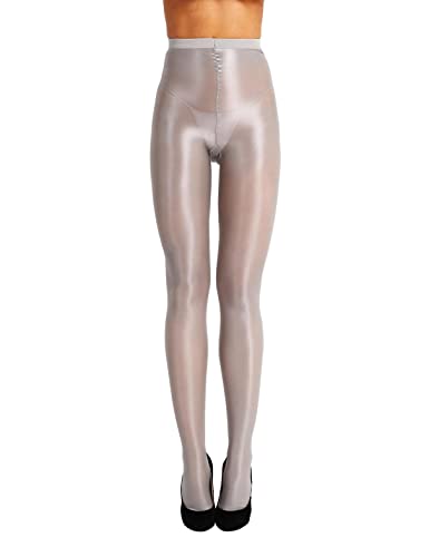 TiaoBug Damen Strumpfhose 70 Den glossy Glänzende Hose Pants Leggings Tights Modisch Matt mit Glanz Fein Strumpfhosen Grau Einheitsgröße von TiaoBug