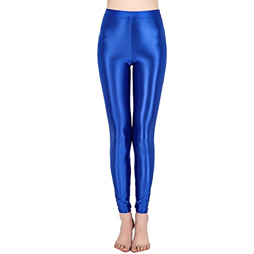 TiaoBug Damen Strumpfhose 70 Den glossy Glänzende Hose Pants Leggings Tights Modisch Matt mit Glanz Fein Strumpfhosen Royal Blau Stretch L von TiaoBug