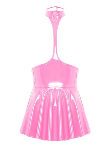 TiaoBug Damen Wetlook Kleid in Lederoptik mit Reisverschluss glänzend Lack Leder Corsage Top Mini Partykleid Punk Gothic Kostüm Clubwear S-XXL Rosa A L TiaoBug Damen Wetlook Kleid in Lederoptik mit Reisverschluss glänzend Lack Leder Corsage Top Mini Partykleid Punk Gothic Kostüm Clubwear S-XXL Rosa A L von TiaoBug