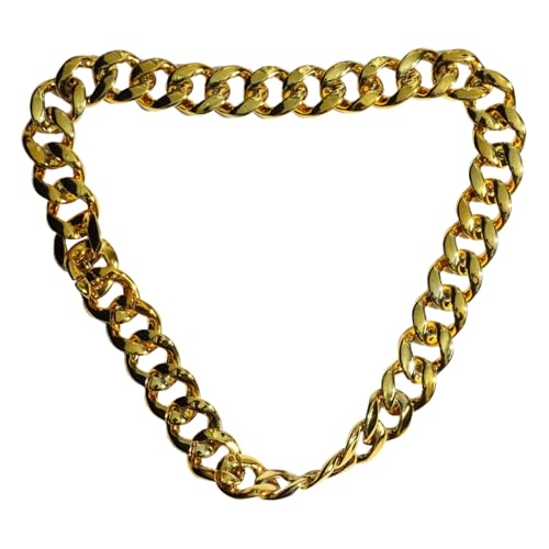 TiaoBug Dicke Klobige Kettenkette Hiphoprapper Klobige Große Unechte Kette Festivalzubehör Gold 70 * 3,5cm Einheitsgröße von TiaoBug