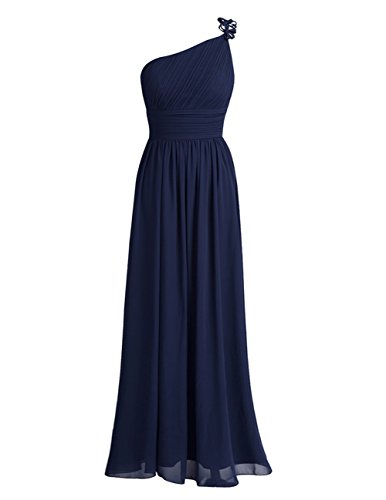 TiaoBug Elegant Damen Kleider Festliches Party Abendkleid Cocktailkleid Faltenrock Langes Hochzeit Kleid Brautjungfernkleid 34-46 Marineblau 34 von TiaoBug