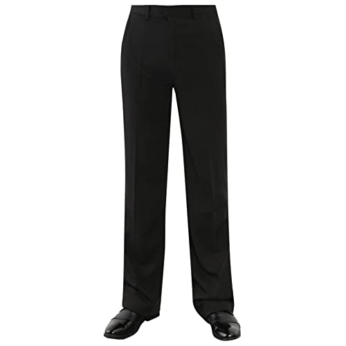 TiaoBug Herren Hose festlich Tanzhose Latein Ball Tanzsaal Tango Modern Salsa lässig Trainingshose Seitenstreifen Tanzkleidung Schwarz B M von TiaoBug