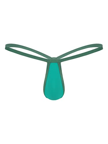 TiaoBug Herren Mini String knapp Dessous Männer Bulge Pouch Thong T-Back G-String Bikini Slips Briefs Niedrige Taille Dessous Unterwäsche Unterhose Erotik Jockstrap Reizwäsche Grün D L von TiaoBug
