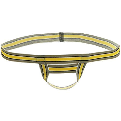 TiaoBug Herren Shorts Slips String Tanga Bulge Enhancer Ball Lifter Männer Unterwäsche Unterhose S M L (L, Gelb) von TiaoBug