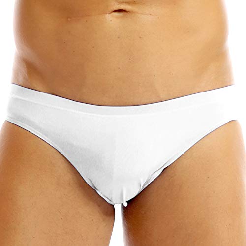 TiaoBug Herren Slip Männer Unterhosen Brief Sport Basic Hipster dünn und elastisch Tanga Transparent Reizwäsche M L XL XXL Weiß L (Tailleumfang: 70-100cm) von TiaoBug