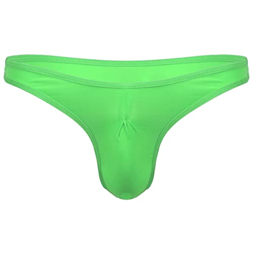 TiaoBug Herren String Tanga Niedrige Taille Bikinislip mit Penishülle Bulge Pouch Unterhosen Männer Erotische Dessous Pants Grün A L von TiaoBug