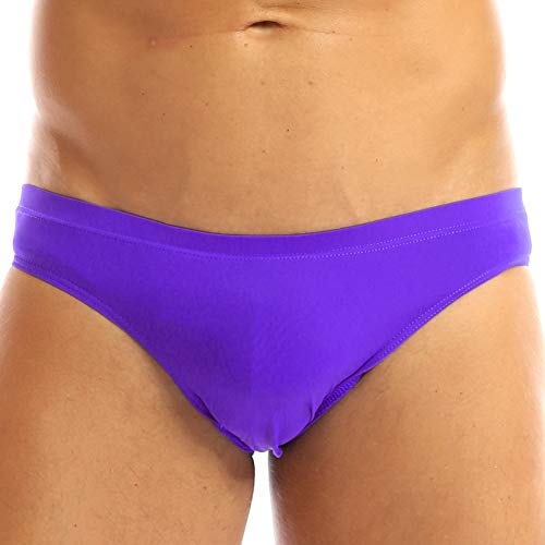 TiaoBug Herren Unterwäsche durchsichtig Slips Push up Enge Unterhosen halb-transparent Brief Tanga M L XL XXL Lila M (Tailleumfang: 66-90cm) von TiaoBug