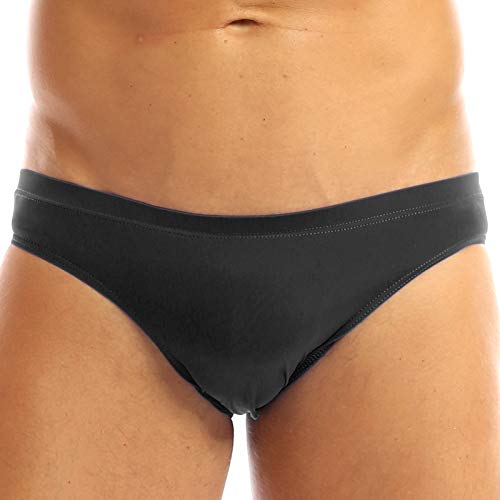 TiaoBug Herren Unterwäsche durchsichtig Slips Push up Unterhosen halb-transparent Bikini Briefs Tanga Schlüpfer M L XL XXL Schwarz M (Tailleumfang: 66-90cm) von TiaoBug