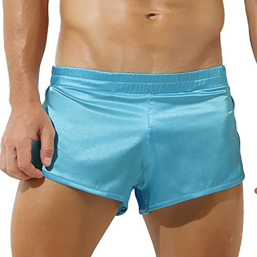 TiaoBug Herren modische Shorts Badeshorts Badehose Kurze Hose Sport Hose Pants Schwimmshorts Beachwear Strand Shorts Boxer Brief M-XL Blau D M von TiaoBug