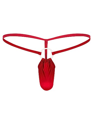 TiaoBug Herren sexy G-Strings Tanga Bikinihose Low Rise Slip Micro Mini Briefs t Back Strings für Männer Mens Gay sexy Underwear Hose Unterwäsche M-XXL Rot K XXL von TiaoBug