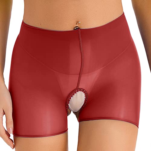 TiaoBug Hipster Pantys Damen erotische Dessous transparent Frauen Schlüpfer Slips Hot Pants Unterhosen Reizwäsche in Strumpfhose Design Rot C Einheitsgröße von TiaoBug