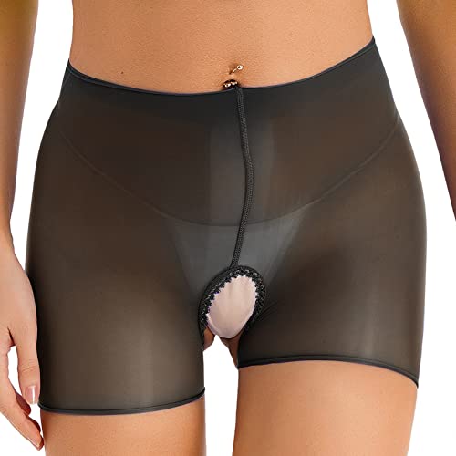 TiaoBug Hipster Pantys Damen erotische Dessous transparent Frauen Schlüpfer Slips Hot Pants Unterhosen Reizwäsche in Strumpfhose Design Schwarz C Einheitsgröße von TiaoBug