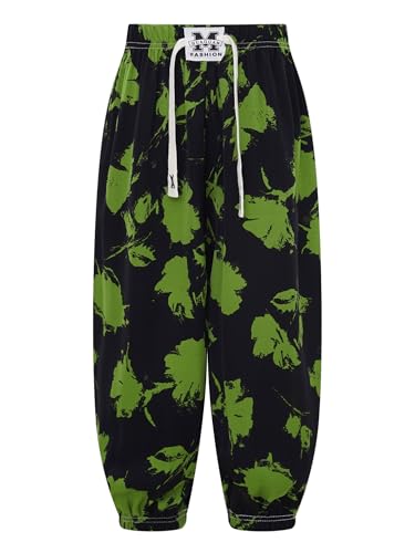 TiaoBug Kinder Pumphose Haremshose Jungen Mädchen Bunt Gedruckt Lässige Hose Hohe Taille und Lange Strandhose Sommer Freizeithose mit Dehnbund Tippe I 134-140 von TiaoBug
