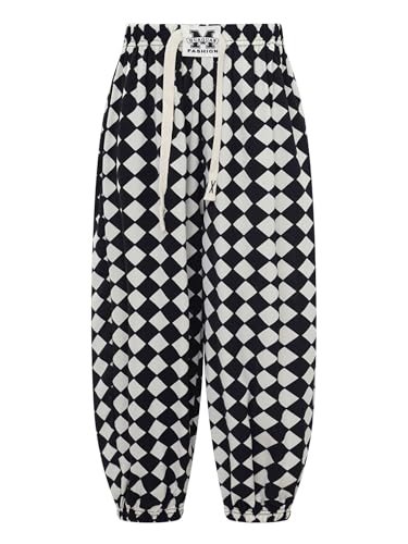 TiaoBug Kinder Pumphose Haremshose Jungen Mädchen Bunt Gedruckt Lässige Hose Hohe Taille und Lange Strandhose Sommer Freizeithose mit Dehnbund Typ D 146-152 von TiaoBug