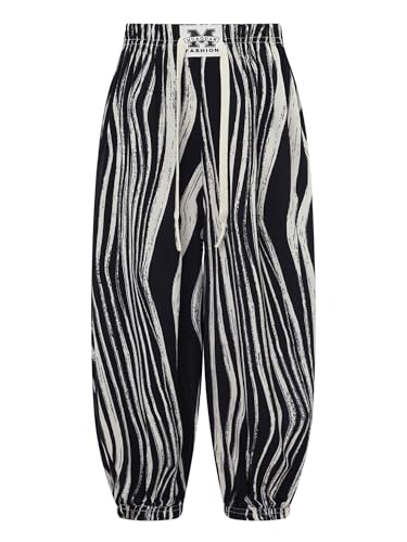 TiaoBug Kinder Pumphose Haremshose Jungen Mädchen Bunt Gedruckt Lässige Hose Hohe Taille und Lange Strandhose Sommer Freizeithose mit Dehnbund Typ E 170 von TiaoBug