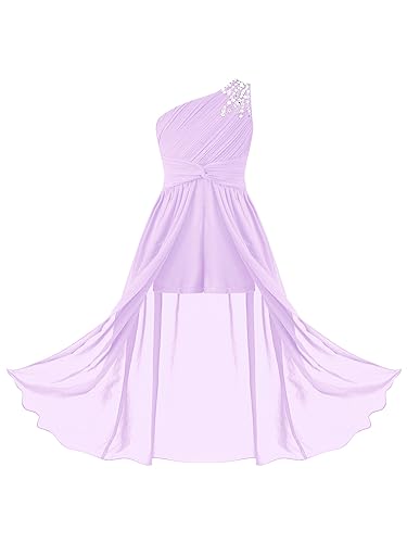 TiaoBug Kleid Kinder Mädchen festliches Kleid Sommer Party Kleid Hochzeit Brautjungfern Festzug 104 116 128 140 152 164 Lila Jumpsuit 170-176 von TiaoBug
