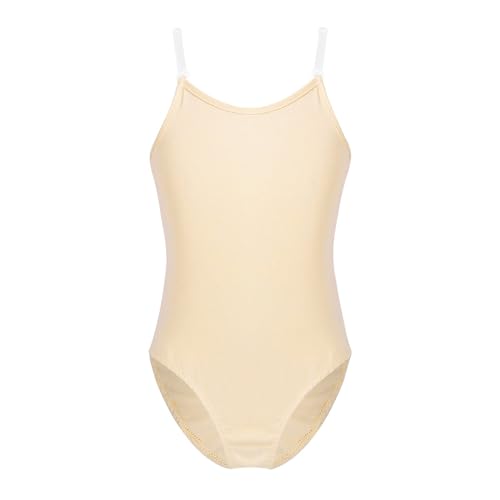 TiaoBug Mädchen Ballett Trikot Ballettanzug Kinder Gymnastikanzug Turnanzug Tanz-Body Unterwäsche in Hautfarben Beige Nude gr. 110 116 122 134 140 146 152 Nude 122-128 von TiaoBug