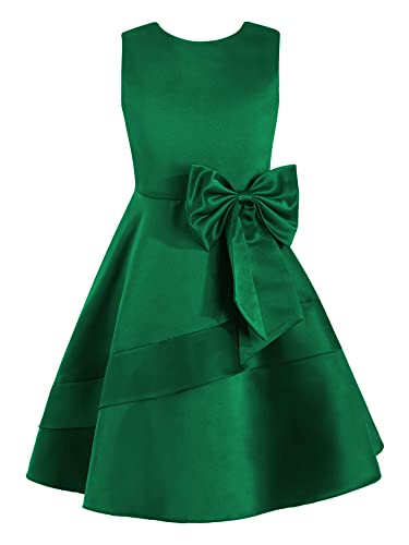 TiaoBug Mädchen Festlich Kleider Kinder Prinzessin Hochzeits Blumenmädchenkleid Brautjunfernkleid Ärmellos Sommer Partykleid Festkleider gr. 92-164 Grün Einfarbig 134-140 von TiaoBug