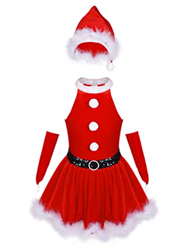 TiaoBug Mädchen Langarm Weihnachtskleider Samt Partykleid mit/ohne Kapuze Rentier Haarreifen Prinzessin Winterkleid Xmas Fastnacht Outfits Rot M 146-152 TiaoBug Mädchen Langarm Weihnachtskleider Samt Partykleid mit/ohne Kapuze Rentier Haarreifen Prinzessin Winterkleid Xmas Fastnacht Outfits Rot M 146-152 von TiaoBug