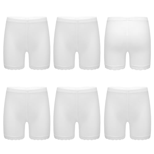 TiaoBug Mehr Pack Mädchen Baumwolle Unterhosen Basic Einfarbig Boxershorts Hipster Pantys Kinder Atmungsaktive Unterwäsche Weiß D 134-140 von TiaoBug