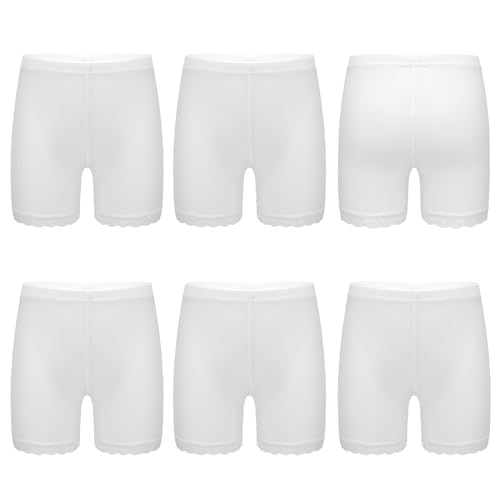 TiaoBug Mehr Pack Mädchen Baumwolle Unterhosen Basic Einfarbig Boxershorts Hipster Pantys Kinder Atmungsaktive Unterwäsche Weiß D 92-98 von TiaoBug