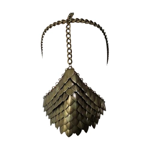 Tiaobug Kettenpanzer Maske Punk Metall Gesichtskette Schmuck Quaste Kopfschmuck Kettenmasken Für Maskerade Antike Bronze Einheitsgröße von TiaoBug