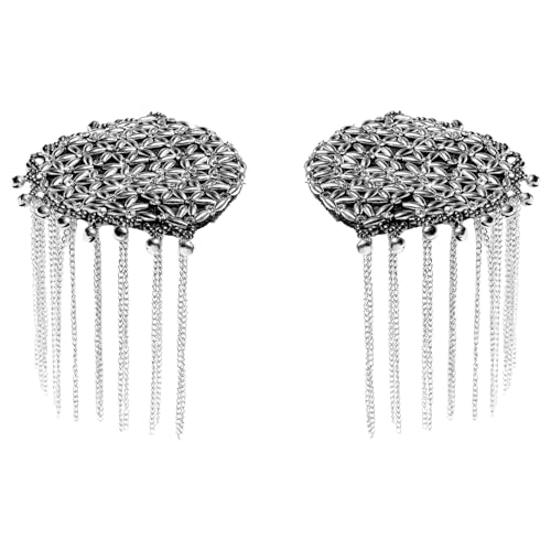 Tiaobug Retro Punk Epauletten Metall Quaste Kettenglied Epaulette Strass Schulterstücke Broschen Nadeln Silber 2 Einheitsgröße Tiaobug Retro Punk Epauletten Metall Quaste Kettenglied Epaulette Strass Schulterstücke Broschen Nadeln Silber 2 Einheitsgröße von TiaoBug