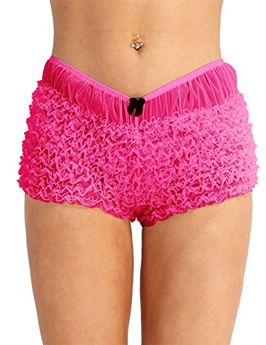 TiaoBug Damen Mädchen Rüschen Spitzen Unterwäsche Slip Unterhosen Sicherheits Shorts Schlüpfer Unterrock kurz Hose Hipster Unterhose Weiß, Schwarz Rot Hot Pink Einheitsgröße von TiaoBug