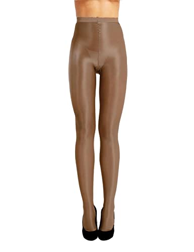 TiaoBug Damen Strumpfhose 70 Den glossy Glänzende Hose Pants Leggings Tights Modisch Matt mit Glanz Fein Strumpfhosen Coffee Einheitsgröße von TiaoBug