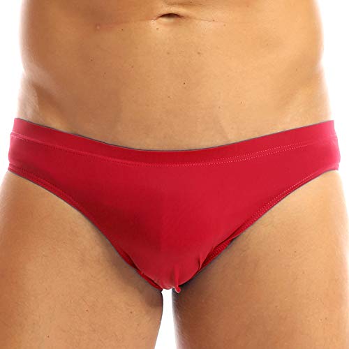 TiaoBug Herren Unterwäsche durchsichtig Slips Push up Enge Unterhosen halb-transparent Brief Tanga M L XL XXL Rot L (Tailleumfang: 70-100cm) von TiaoBug