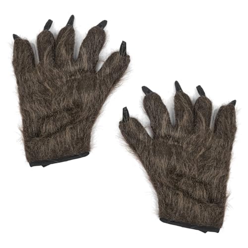 Tiardey Wolfspfote Bärenklauen Handschuhe Damen Herren Halloween Handschuhe Tierhände Cosplay Kostüme Winter Thermohandschuhe von Tiardey