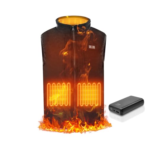 Beheizbare Weste, mit Powerbank(16000mAh)/3 Einstellbaren Temperaturen, Leichte Intelligente Und Wiederaufladbare Heizweste, Beheizbare Weste Herren, für Männer Und Frauen, Outdoor Skifahren Camping von Tiazhan