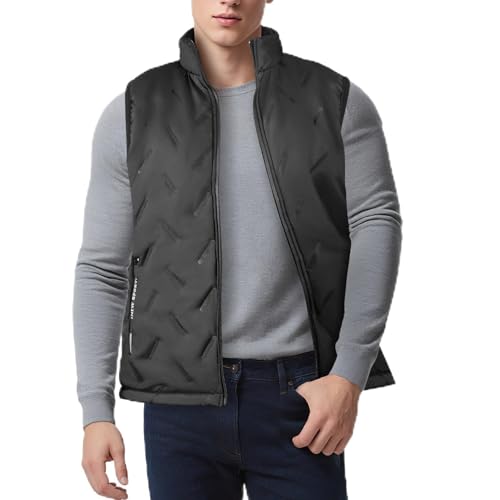 Gesteppte Weste für Damen und Herren, mit dickem Lammfellfutter, winddicht, strapazierfähig, leicht und warm für Winteraktivitäten im Freien und täglichen Komfort – M (Ohne Batterien) von Tiazhan