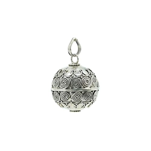 925 Sterling Silber Engelruf-Anhänger Harmony Ball Anhänger für Männer und Damen Handgefertigte Schmuck ethnisch inspiriertem Design filigranem Modestil Amulett-Anhänger für Geschenke 925 Sterling Silber Engelruf-Anhänger Harmony Ball Anhänger für Männer und Damen Handgefertigte Schmuck ethnisch inspiriertem Design filigranem Modestil Amulett-Anhänger für Geschenke von Tibetan Silver