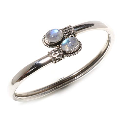 925 Sterling Silber Manschette Armbänder Für Damen Mondstein Edelstein Designer Armbänder Handgefertigte Mode Schmuck Geschenke von Tibetan Silver