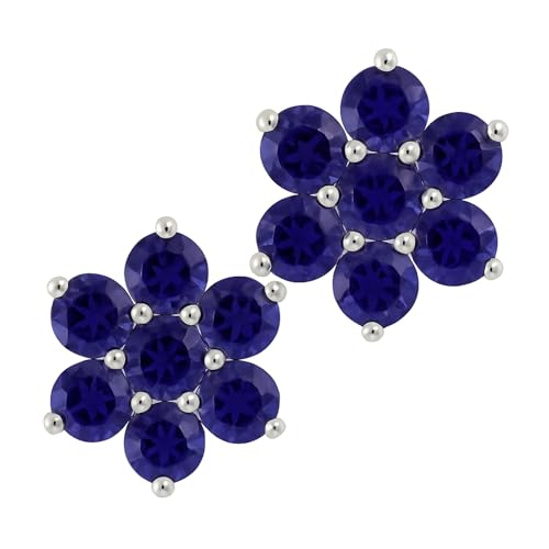 Blumen-Ohrstecker für Damen 925er Sterlingsilber Iolith-Edelstein Geburtsstein süß trendig Geschenk Party hypoallergen Ohrringe Schmuck Blumen-Ohrstecker für Damen 925er Sterlingsilber Iolith-Edelstein Geburtsstein süß trendig Geschenk Party hypoallergen Ohrringe Schmuck von Tibetan Silver