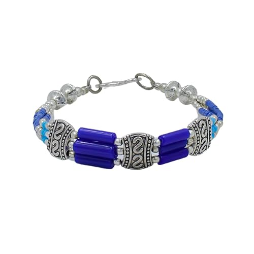 Boho Armband für Frauen Lapislazuli und Türkis Edelstein Perlen Designer 925 Oxidiertes Silber Beschichtet Armband Schmuck Boho Armband für Frauen Lapislazuli und Türkis Edelstein Perlen Designer 925 Oxidiertes Silber Beschichtet Armband Schmuck von Tibetan Silver