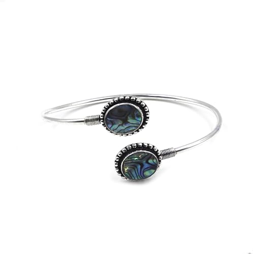 Tibetan Silver Abalone Muschel Edelstein Armband für damen 925 versilbert handgefertigt Mode schmuck Boho Manschetten armband Designerin Geschenk party Tibetan Silver Abalone Muschel Edelstein Armband für damen 925 versilbert handgefertigt Mode schmuck Boho Manschetten armband Designerin Geschenk party von Tibetan Silver