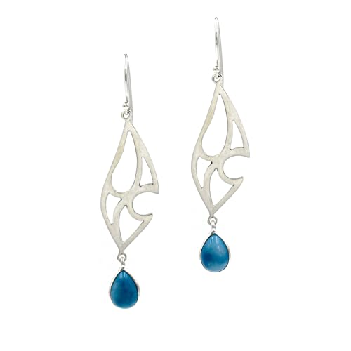 Handgefertigte Tropfenohrringe aus 925er Sterlingsilber Schmuck birnenförmiger blauer Larimar-Edelstein Designer-Ohrringe für Frauen Handgefertigte Tropfenohrringe aus 925er Sterlingsilber Schmuck birnenförmiger blauer Larimar-Edelstein Designer-Ohrringe für Frauen von Tibetan Silver